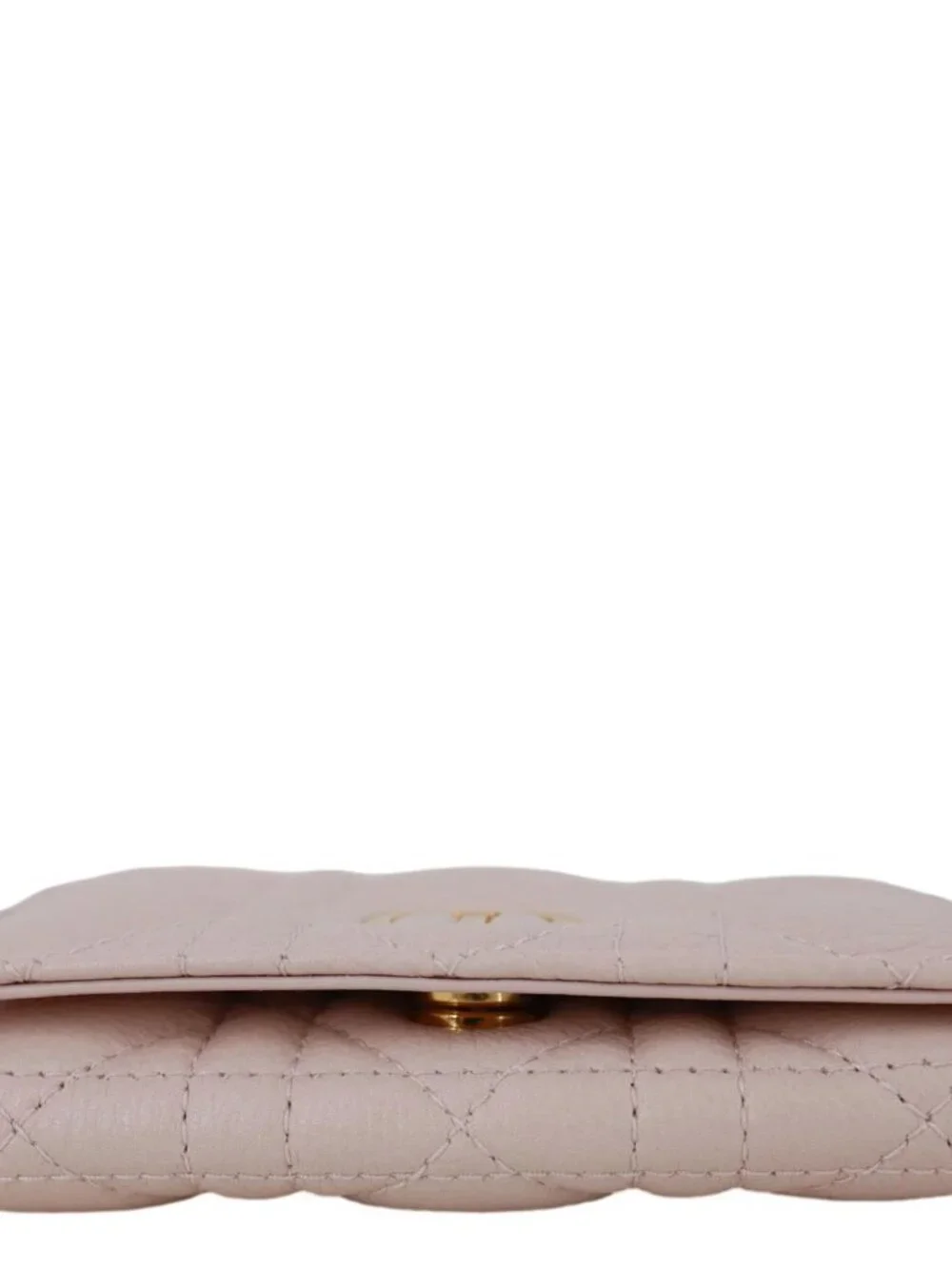 CHRISTIAN DIOR Caro Glycine Supple Cannage Calfskin Leather Wallet Pink